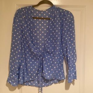 Blue polka dot blouse